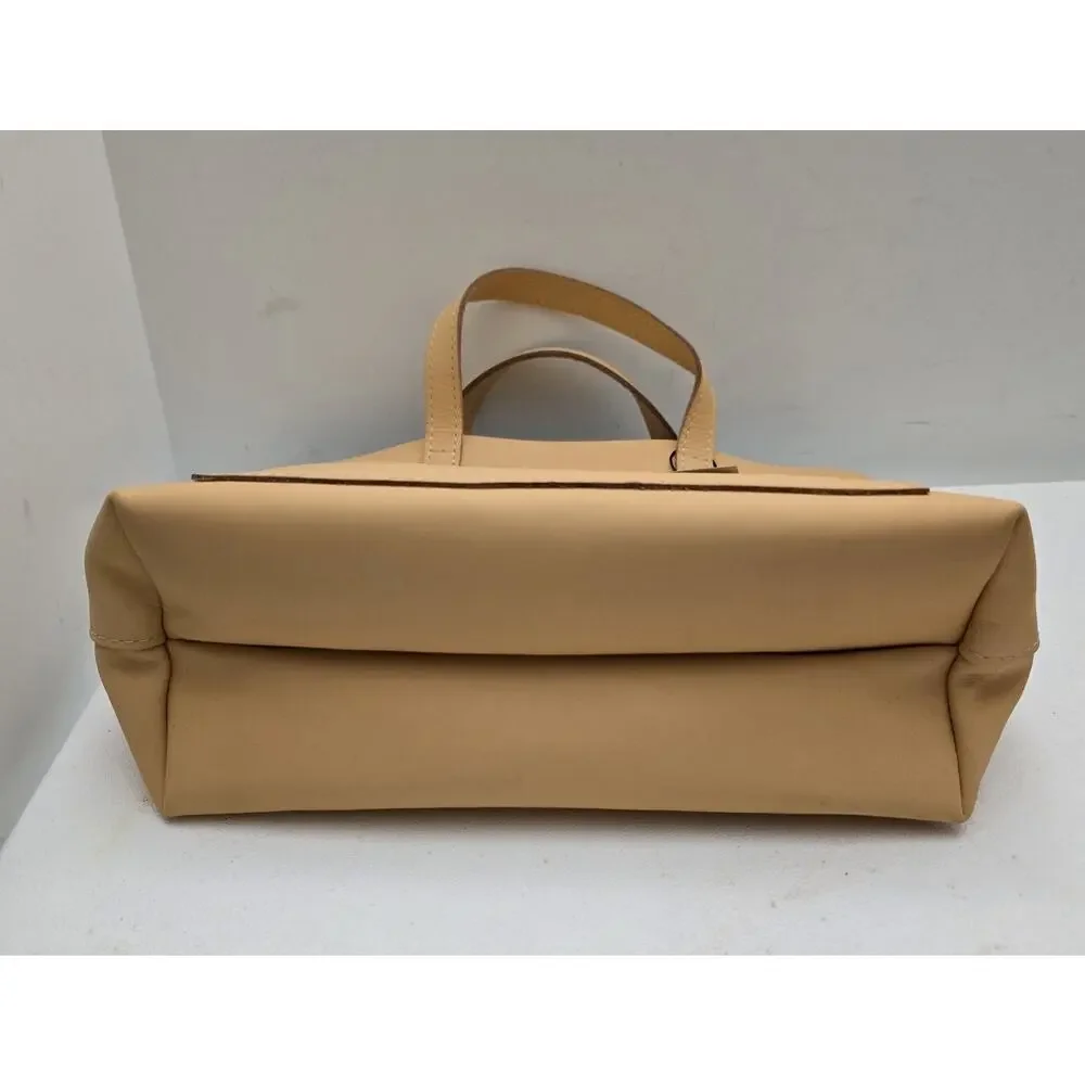 Portland Leather Goods Medium Crossbody Tote Purse Rare Light Peach Leather